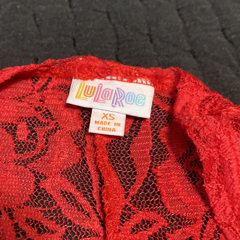 Coral Red Lularoe Duster aces - Size XS - Picture 2 of 3